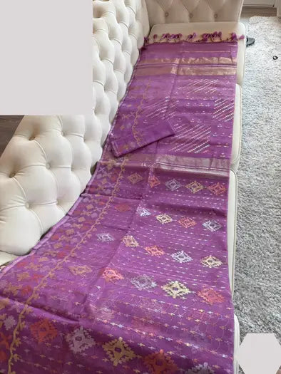 Premium Jamdani Saree (Purple/Violet)
