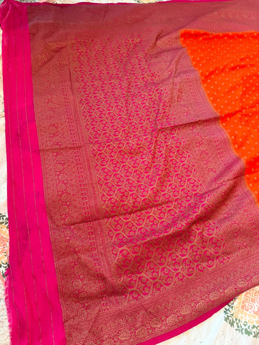 Premium Pure Banarasi Silk Saree (Magenta Pink)