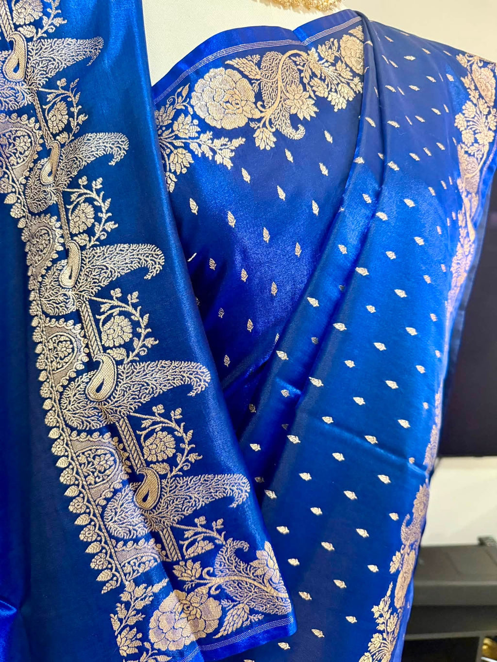 Premium Pure Banarasi Silk Saree (Royal Blue)
