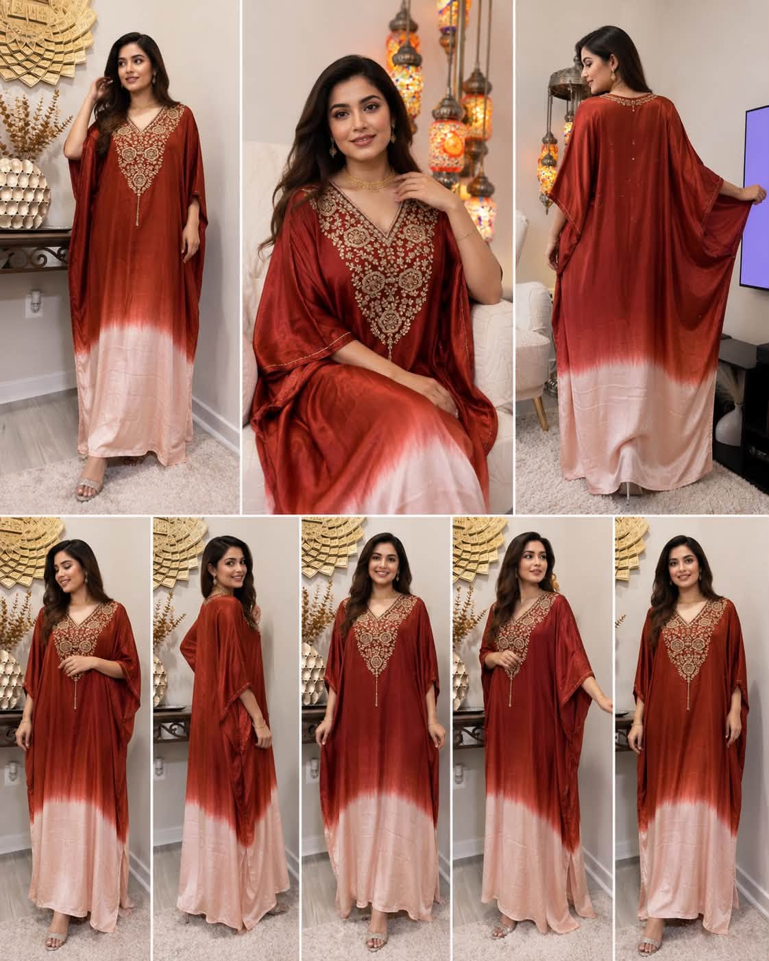 Premium Soft Satin Silk Kaftan