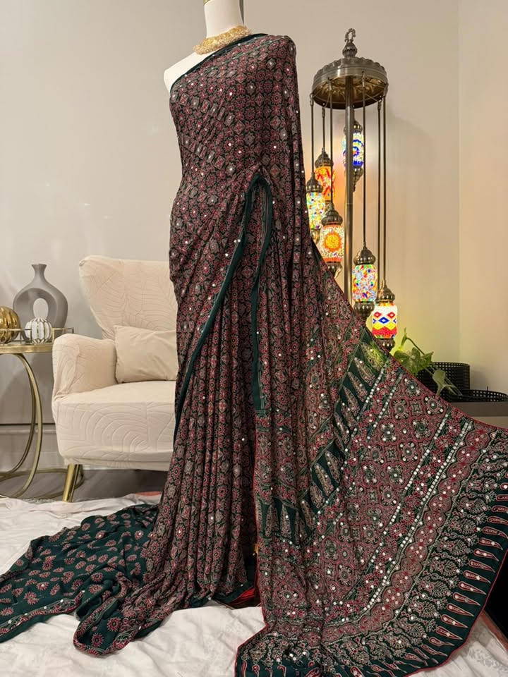 Pure Modal Silk Azrak (Bottle Green)